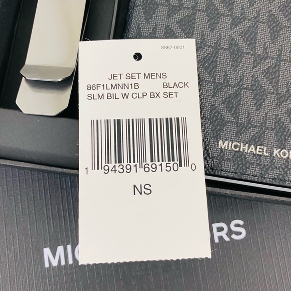 Michael Kors Jet Set Men’s Slim Billfold Wallet Money Clip Box Set - Picture 9 of 13